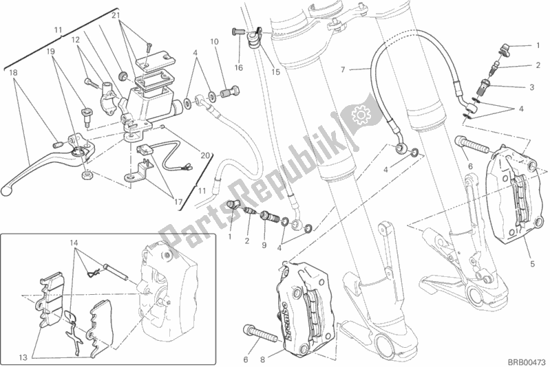 Alle onderdelen voor de Voorremsysteem van de Ducati Hypermotard Brasil 821 2015